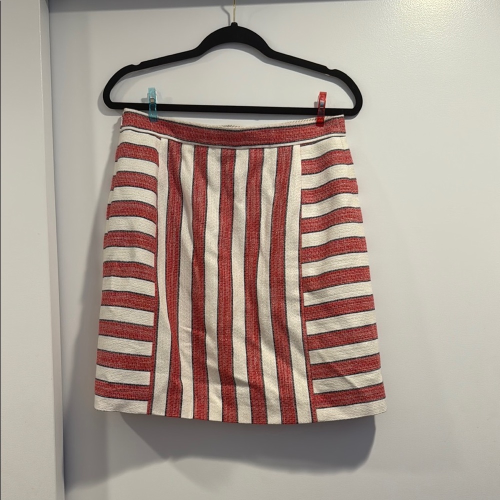 Brooks Brothers Red and White Mini Pencil Skirt